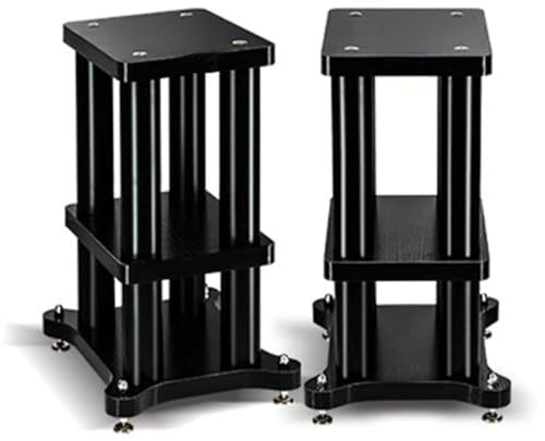 Easnuroz Estantería AV De 3 Niveles para Equipos Hi-Fi Estantes para Soportes Hi-Fi Soporte para Tocadiscos Soporte Y Mueble para Tocadiscos para Componentes De Audio Y Vídeo(Black-B,30 * 35 * 46cm)