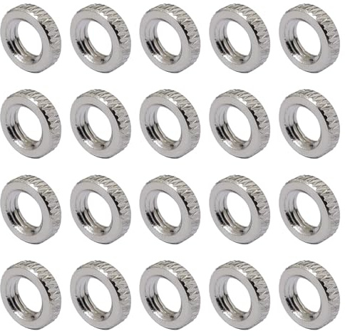 20x Presta Valve Cylinder Lock Ring Nuts Presta Valve Core Lock Ring Nut for Car Valve Bicycle Valve Insert Air Pump Compressor Set