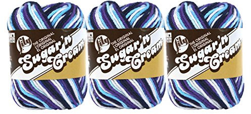 Lily Bulk Buy: Sugar 'n Cream 100% Cotton Yarn (3-Pack) Ombres, Prints, Scents & Stripes (Moondance #2135)