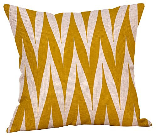 Xmiral Kissenbezug Pillowcase Gelb Geometrisches Muster Kissenbezug Sitz Dekorativ(B)