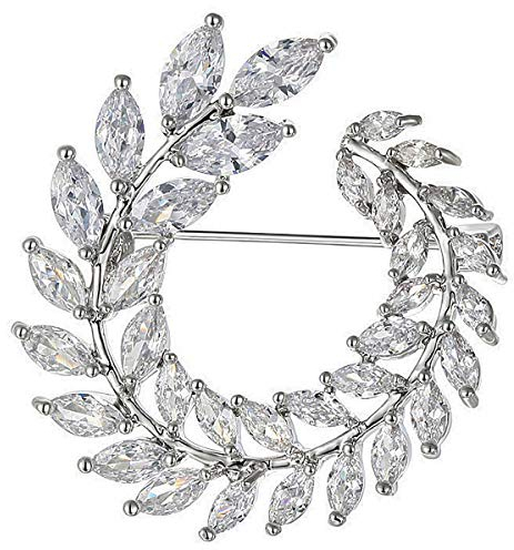 Mecool Broche en forme de fleurs Broches et épingles Brillants de synthèses brillantes Zircone cubique