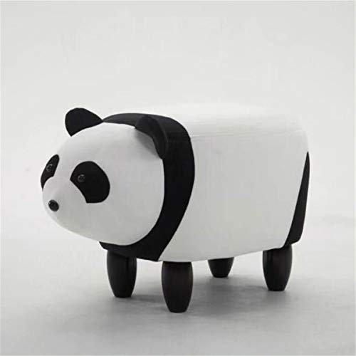 Tierhocker Stoff Holzbeine Deko Hocker Kinderhocker Wilde Tiere Kinder Hocker Wild Animal Panda Stoff weiß schwarz