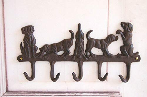 Landhaus Hakenleiste, Garderobe Hund Lunaaus Gusseisen 35 cm, 5 Haken
