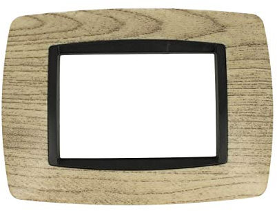 Placca Bombe Da 3 Moduli 3 Posti, Compatibile Con Bticino Living (Legno Chiaro)