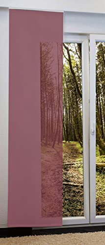 Schiebegardinen nach Maß, Halbtransparent, Store Webstore, Raumteiler, Flächenvorhang, Maßanfertigung, inkl. Laufwagen und Beschwerungsstange (H:120cm x B:60cm/Rot)