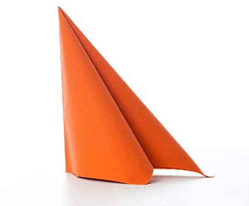 50 Aroba Airlaid Servietten Stoffähnlich 19 FARBEN 40x40 cm 1/4 Falz Hochwertige Hochzeitsservietten, Stoffoptik, für Geburtstag Hotel Catering Feiern Weihnachten Hochzeit Orange