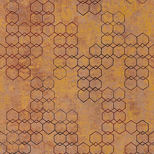 Papier peint cuivre & orange 374243 | Papier peint style industriel | Papier peint couleur rouille | Papier peint salle à manger & salon