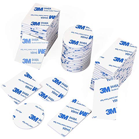 O-Kinee 130 Pezzi Pad Biadesivo, Nastro Biadesivo Extra Forte, Rotondo Quadrato Rettangolari per Articoli Da Incollare, Pareti e Pavimenti (Bianca)