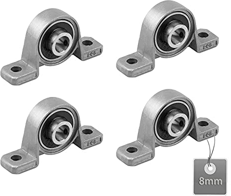 EXLECO 4 Stücke Gehäuselager, 8mm Stehlager Set, Lagerbock, Zinklegierung Wellenlager, Flanschlager für Achse Welle Maschine, 3d - Drucker (KP08)
