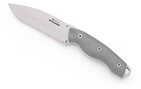 Hydra WHITE NOISE Überlebensmesser mit 130mm Klinge Böhler K110 (D2), grauer G10 Griff, inkl. Kydexscheide