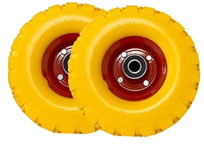 YASTA 2PZ Ruote carriola antiforatura pneumatici di gomma piena antipanne Adatta per Asse 4.10/3.50-4 Lunghezza mozzo 70mm CLICLED