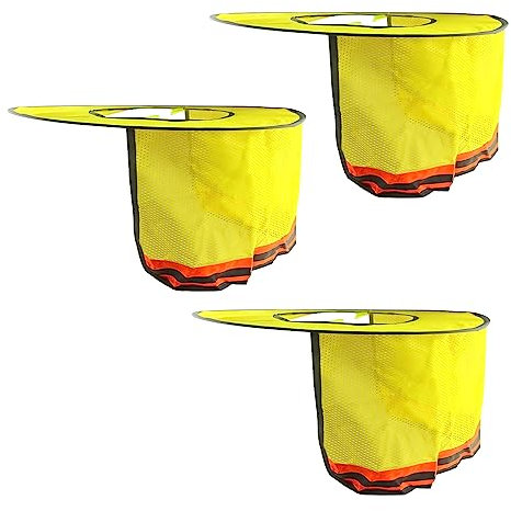 WMYCONGCONG 3 Stück Harter Hut Sonnenschutz Vollkrempe Mesh Nackenschutz Sonnenblende mit reflektierenden Streifen für Outdoor Baustelle Hardhats Sicherheit Helm Zubehör Hohe Sichtbarkeit Gelb