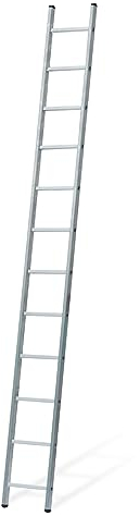VITO Alu Anlegeleiter 12 Sprossen Arbeitshöhe ca. 4,20m bei 334 cm Länge, Sprossenanlegeleiter, Aluminiumleiter, belastbar bis 150 kg, EN 131, Industrieleiter 1x12 Stufen (VIESQ35) 6,82kg