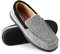 DUNLOP Moccasins Slippers Men Loafers Faux Fur Slippers Rubber Sole Memory Foam House Slippers Indoor Shoes Gifts For Men (Black/White, 9 UK)