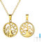 Richsteel Colgante Porta Cenizas Personalizable, Medalla Arbol de la Vida con Collar y Accesorios para Echar Cenizas Color Oro
