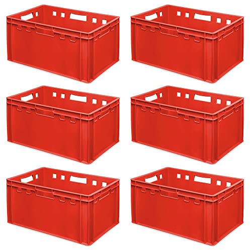 BRB 6x Fleischkasten E3, LxBxH 600x400x300 mm, lebensmittelecht, rot