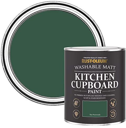 Rust-Oleum Green Kitchen Cupboard Paint in Matt Finish - The Pinewoods 750ML