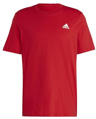 adidas Men's Essentials Single Jersey Embroidered Small Logo Tee, Better Scarlet, XXL