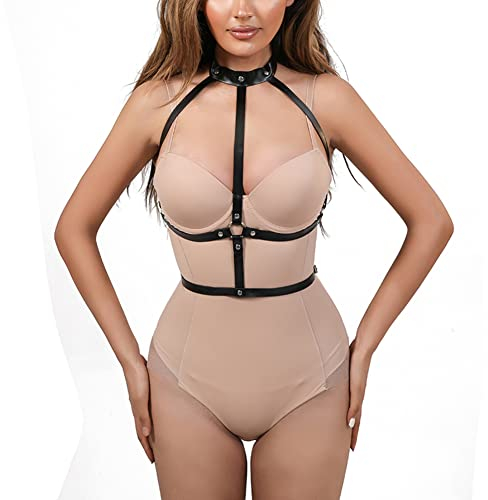 Love69Toys Damen Punk Taillengürtel PU Leder Gothic Gürtel Körperketten Gürtel für Cosplay Party Sexy Gothic Accessoires für Frauen und Mädchen (Stil 027)