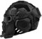 AQ zxdc Taktischer Schutz-Integralhelm, mit Maske, Headset, Brille, Nebellüfter, für Airsoft Paintball,Bk2