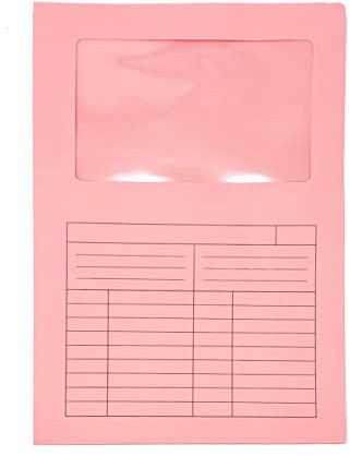 ARKRAFT Cartelle documenti ufficio con finestra formato A4 confezione da 10 (10, Rosa)
