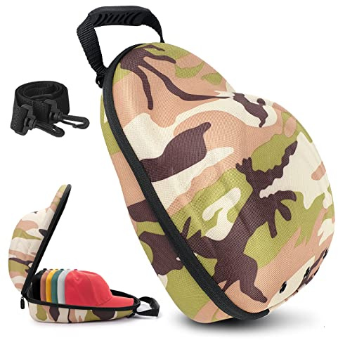 Huttasche für Baseballkappen, Hutträger Reisetasche mit einer schwarzen Baseballkappe und verstellbarem Schultergurt, Hut-Organizer Halter Tasche für 6 Baseballkappen für Damen und Herren, schwarz,