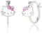 Sanrio Hello Kitty Damen Creolen Sterling Silber und Emaille Hello Kitty Ohrringe Offizielle Lizenz, Sterling Silber, Kein Edelstein