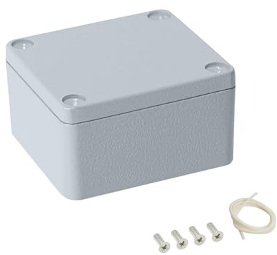 LeMotech Aluminum Alloy Metal Junction Box IP67 Waterproof Dustproof Small Electrical Box Outdoor Universal Enclosure Grey 2.5x2.2x1.3in (64x58x35mm)