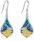 Eusense Sonnenblume Ohrringe 925 Sterling Silber mit Abalone Muschel Schmetterling Ohrringe Sonnenblume Ohrstecker Blume Ohrringe Schmuck Geschenke für Frauen Mädchen