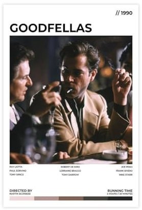 Goodfellas – Filmposter auf Leinwand, Schlafzimmer, Dekoration, Sport, Landschaft, Büro, Raumdekoration, Geschenk, ungerahmt, 30 x 45 cm