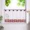 HeichkelL Scheibengardine mit Schlaufen Leinenoptik Gardine Halbtransparent Bistrogardine Landhausstil Kurzstores Rot HxB 60x120cm