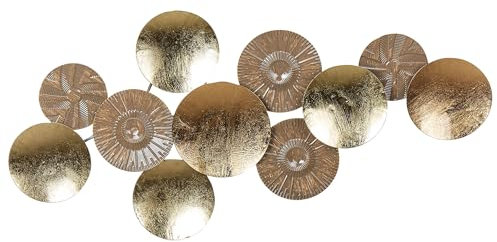 Beliani Wanddekoration Kreise Metall gold/kupfer einteilig handgemacht modern Thallium