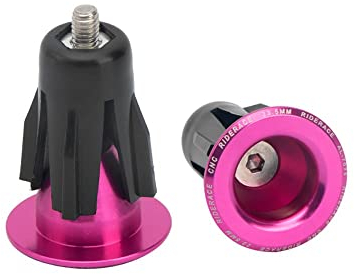 Fahrradlenker-Endstopfen, Aluminiumlegierung, Outdoor-Sport, Lenkerstopfen, 1 Paar (rosa)