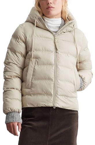 Marc O'Polo Denim Damen Daunenjacke mit Kapuze wasserabweisend, Beige (Pure Cashmere), M