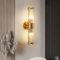 KRIPINC Wandleuchte Innen Vintage, Wandleuchte Innen Glas, Wandleuchte Gold, Wandlampe E14, Wandlampe Art Deco, Wandlampe Modern für Wohnzimmer Schlafzimmer Nachttisch Badezimmer