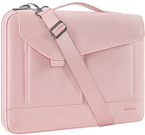 DOMISO 17-17.3 Zoll Laptop Tasche Aktentasche Umhängetasche Kompatibel mit 17.3 Dell/HP Pavilion 17/ProBook 470/MSI GS73VR Stealth PRO/Lenovo/Acer/ASUS,Rosa