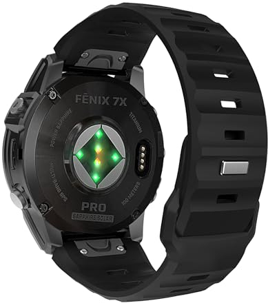 TiMOVO 26mm Quick Fit Armband Kompatibel mit Garmin Fenix 7X Pro/Fenix 7X/6X,Weiches Ersatzarmband Uhrenarmband für Fenix 6X Pro/Fenix 5X/Fenix 5X Plus/Fenix 3/Descent Descent MK2i Smartwatch, Schwarz