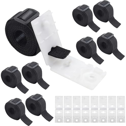 Abnaok 8er Set Befestigungsbänder und Klammern, Pool Aufroller Aufrollvorrichtung Fahrbar Solarfolie