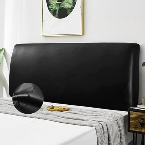 Bett Kopfteil Bezug - Dehnbare Leder Hussen, Staubdichte Schutzhülle für Schlafzimmer, Überzug Cover, 180Cm