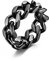 Dsnyu Panzerkette Ring Schwarz, Ring Edelstahl Herren Ring Kettenglieder Wedding Ring 8mm Breit Modeschmuck Accessoire für Männer Größe 60 (19.1)