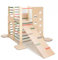 HomeForDreams Holz Montessori-Inspirierter Quadratischer Kletterturm für Kleinkinde: Faltbarer Indoor-Spielplatz mit Zubehörbrettern (Waldtraum, Mit Innenbrett und Kletterbrett)