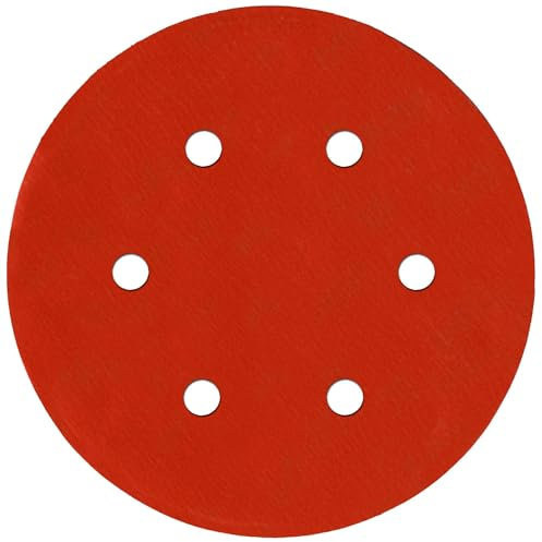 AKbase Schleifscheiben | 150mm 6 Loch rot | P2000 | 10 Stück | Kletthaftung für Exzenterschleifer | Körnung und STÜCKZAHL WÄHLBAR | KLETT Aluminiumoxid