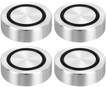 QUARKZMAN Rosca M8 40mm / 1.6 Diámetro 12mm de Espesor Círculo de Aluminio Disco Adaptador de Vidrio 4 Piezas Patas Redondas de Mesa Sólida Placa de Hardware