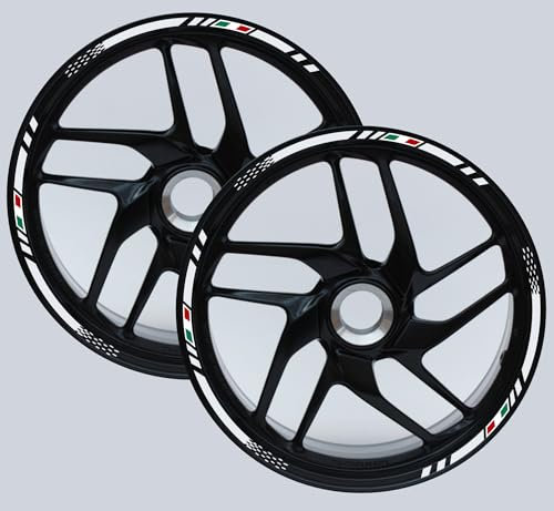 DualColorStampe Adesivi cerchi moto compatibili con BMW R 1200 GS R 1250 GS F 650 GS G 310 GS F 750 GS stickers 17'' - 19'' pollici per bordo ruote Moto 19''17'' striscia D0112 (BIANCO OPACO)