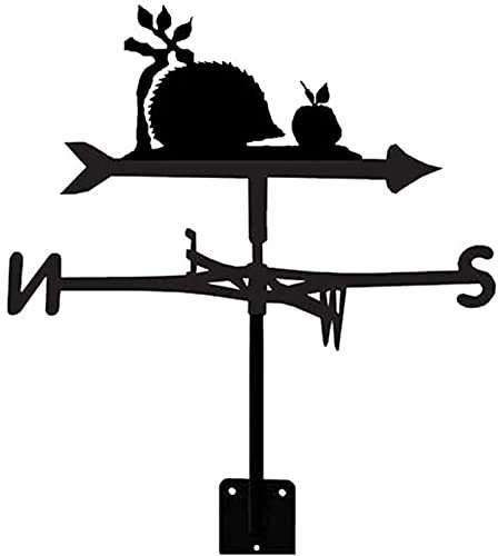 Girouette en métal pour animaux - Instrument de mesure de la direction du vent - Installation de toit - Girouette - Scène de ferme - Jardin - Accessoires Art Déco - Girouette - Hérisson