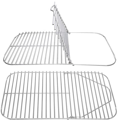 SafBbcue Edelstahl-Grillrost mit Scharnier für PK Grill Smoker 300 Serie Grillrost für PK Grills (1997-2020) BBQ Grillplatte mit Hebelasche 304 Edelstahl, kompatibel mit PK99011