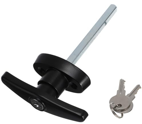 IWOWHERO Electric Cabinet Lock with T Type Handle Cam Lock for Cabinet Doors Shed Garage Secure Handle with Lock Mechanism 180° Rotation Keyed Alike