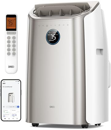 Dreo Portable Air Conditioners, AC Unit for Bedroom with Drainage-free Cooling, 46dB Quiet, APP/Voice/Remote, 24h Timer with Fan & Dehumidifier, Smart Air Conditioner for Room Indoors