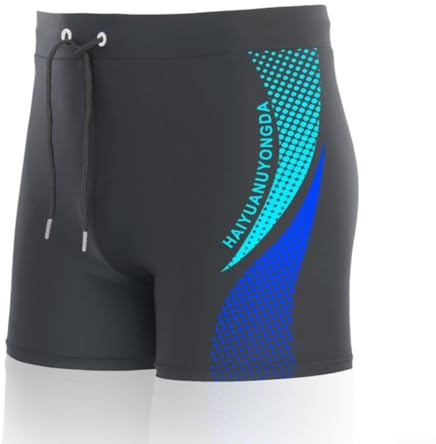 Men's Swim Trunks with Drawstring, Lined, Beach Shorts for Swimming Comfortable and Functional (4XL Blue)