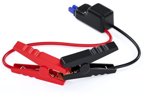 Povasee Heavy Duty Krokodilklemmen Starthilfekabel für Auto, Kompatibel für Meisten 12V Starthilfe Powerbank, Funkensicher und Anti-Reverse-Verbindung EC5 Starterkabel